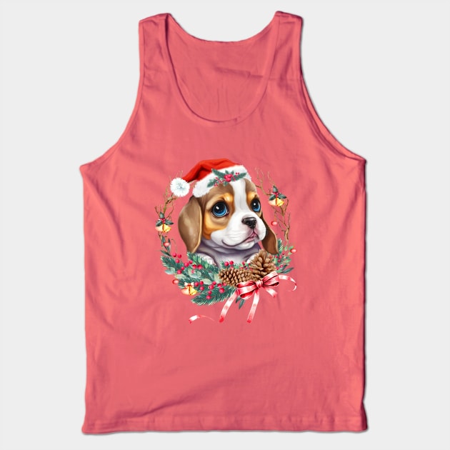 Christmas Dog Beagle Tank Top by Astramaze